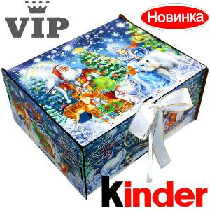 Сладкий подарок на Новый Год в картонной упаковке весом 1200 грамм по цене 2223 руб в Мурманске