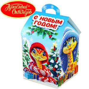 Сладкий подарок на Новый Год в картонной упаковке весом 600 грамм по цене 654 руб в Мурманске