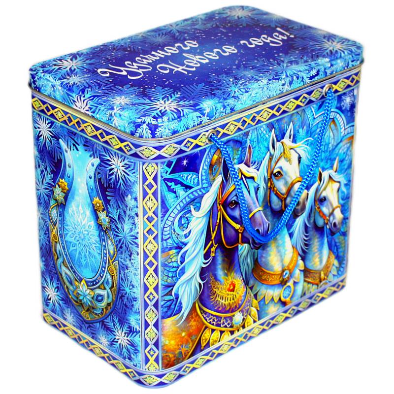 Детский подарок на Новый Год в жестяной упаковке весом 1500 грамм